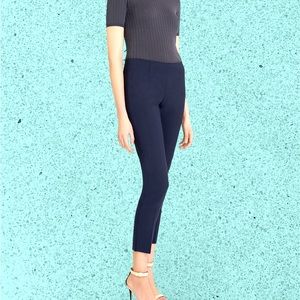 NWT THEORY Deep Navy Belisa Side Zip Pants Size 8